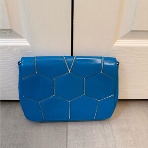 Badgley Mischka Blue Geometric Clutch